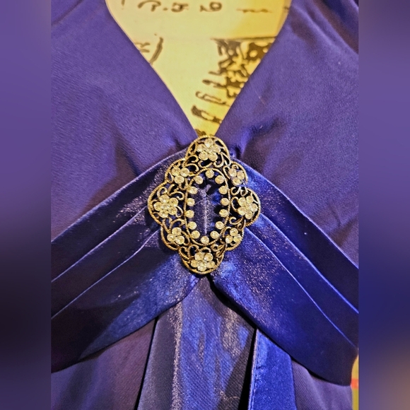 Patra Purple Blue Halter Evening Dress - Picture 6 of 12